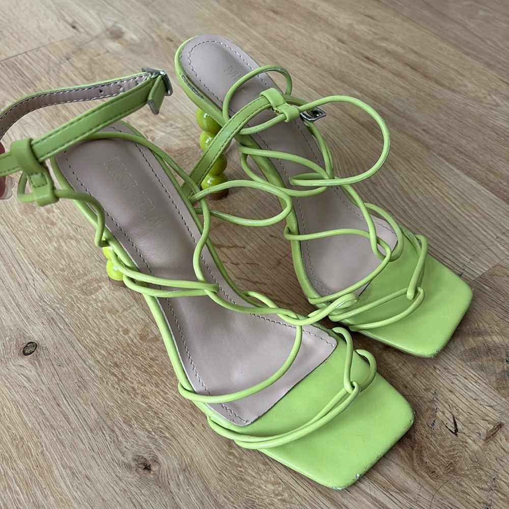 Lime Green bubble heels